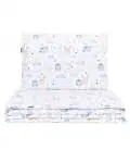 MamoTato gultas veļa 2 gab. 100x135cm, balta, pūce / trusis