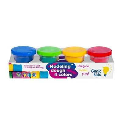 GENIO KIDS DABĪGAIS PLASTILĪNS - MODELĒŠANAI, 4 KRĀSAS 3g+