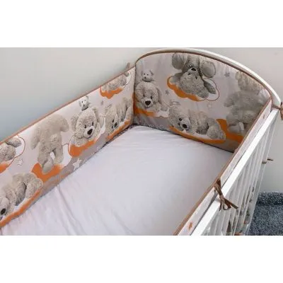 Ankras 360 CM. aizsargmaliņas gultiņai "FUNNY BEAR", Brūna