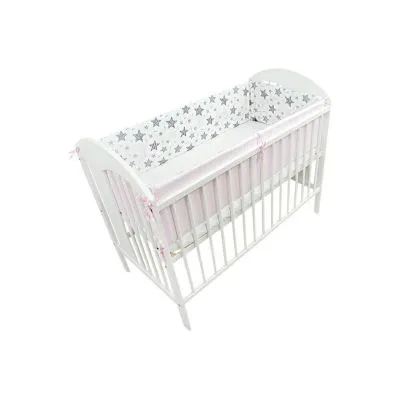 Ankras 360 cm. aizsargmaliņa gultiņai New stars, rozā