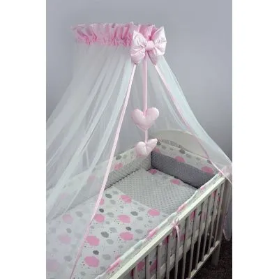 Ankras 6 daļu gultas veļas komplekts "Debesīs Minky" Rozā