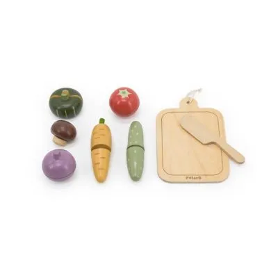 Viga koka dārzeņu griešanas komplekts ar dēli, 44212