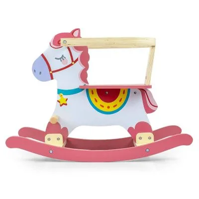 Supamas koka zirgs Milly Mally Lucky 12 - Rozā