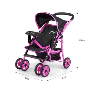 Milly Mally Lėlių vežimėlis Kate Prestige Black