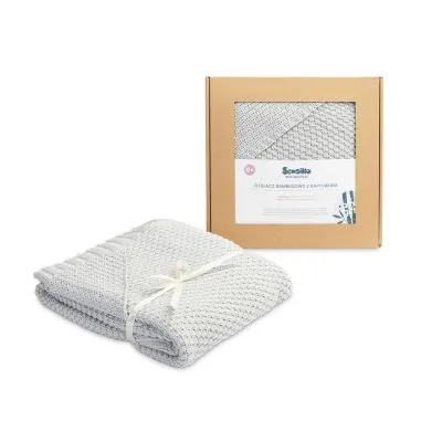 Sensillo 100% bambuko pledas 90x85, Pilkas, Sillo-43494