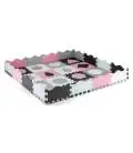 Milly Mally puzle/salikšanas paklājiņš Jolly 4x4 Shapes - Pink Grey