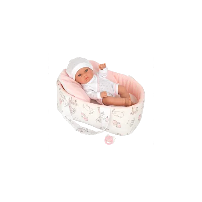 Arias kūdikėlis nešyklėje su gyvūnėliais, mergaitė, 30 cm. 