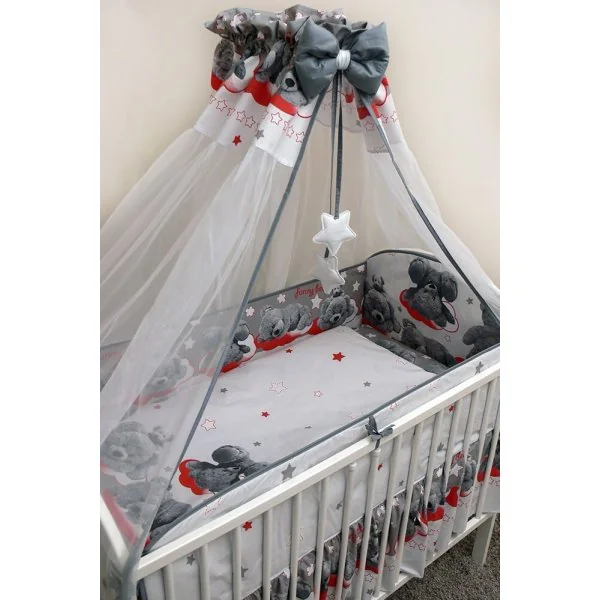 Ankras 6 daļu gultas veļas komplekts "Funny bear" Pelēks