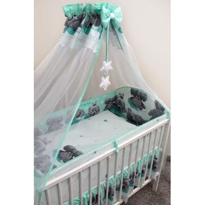 Ankras 6 daļas gultas veļas komplekts "Funny bear" Turkus