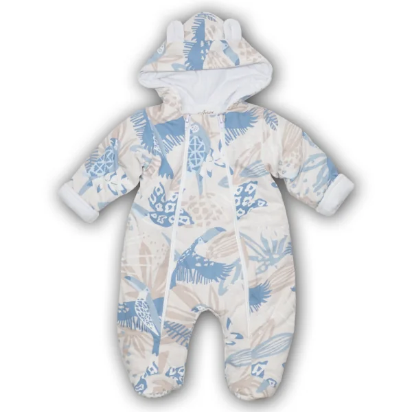 Siltināts kombinezons zīdaiņiem, Zili raibs, 62 cm.