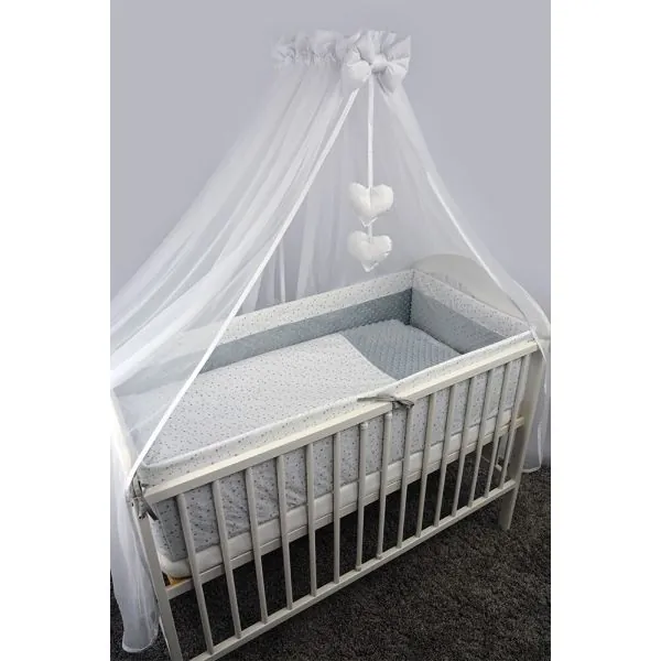 Ankras 6 daļu gultas veļas komplekts "Zvaigznītes Minky" Pelēks