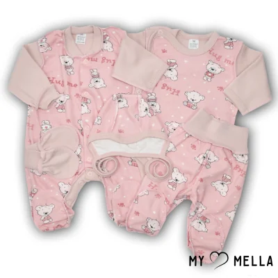 Jaundzimušā komplekts piecās daļās "Hug me", rozā, 56 cm.