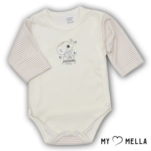 Apsienams bodijs "Smaidi", dzeltenīgs, 56-62cm.