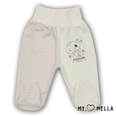 Bikses ar pēdiņām zīdaiņiem "Smaidiņi", dzeltenīga, 56-62cm.