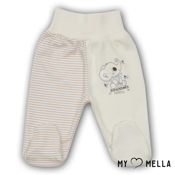 Bikses ar pēdiņām zīdaiņiem "Smaidiņi", dzeltenīga, 56-62cm.