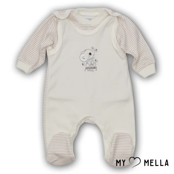 Kombinezons un krekliņi "Smaidi", dzeltenīgi, 56-62cm.