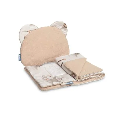 Sensillo 2 daļu ratiņu gultas veļas komplekts, Brūna