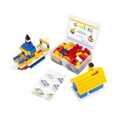 Q-Bricks komplekts - Makšķernieka namiņš+Krājkase, 207 gab.