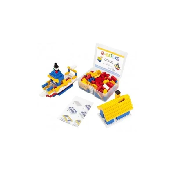 Q-Bricks rinkinys - Žvejo namelis+Taupyklė, 207 vnt.