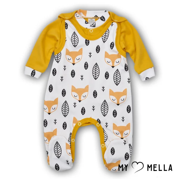 Kombinezons un krekliņš "Lapsa", sinepju krāsā, 56 cm.