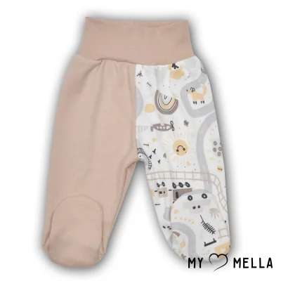 Bikses ar pēdiņām zīdaiņiem "Pilsēta", brūnganas, 56, 62cm.