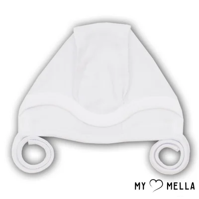 Kepure ar izšūtām vīlēm, kokvilna, balta, 56 cm.