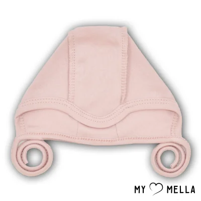 Cepure ar kreisajām vīlēm, kokvilna, rozā, 56 cm.