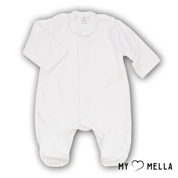 Kombinezons ar apgrieztām šuvēm, balts, 56 cm.