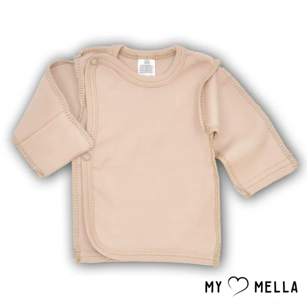 Krekls ar ārējām šuvēm, balināts kakao, 56 cm.