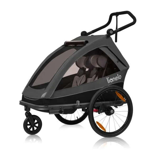 Ratiņi/velosipēda piekabe Lionelo Cama, Grey graphite