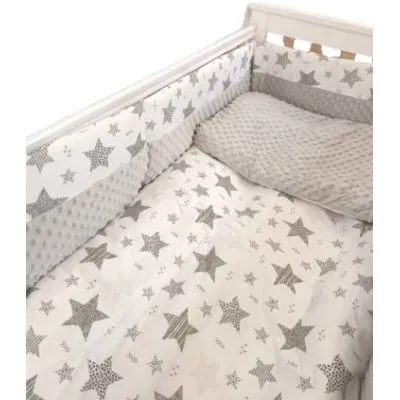 Ankras 6 daļīgs gultas veļas komplekts "Stars Minky" Pelēks