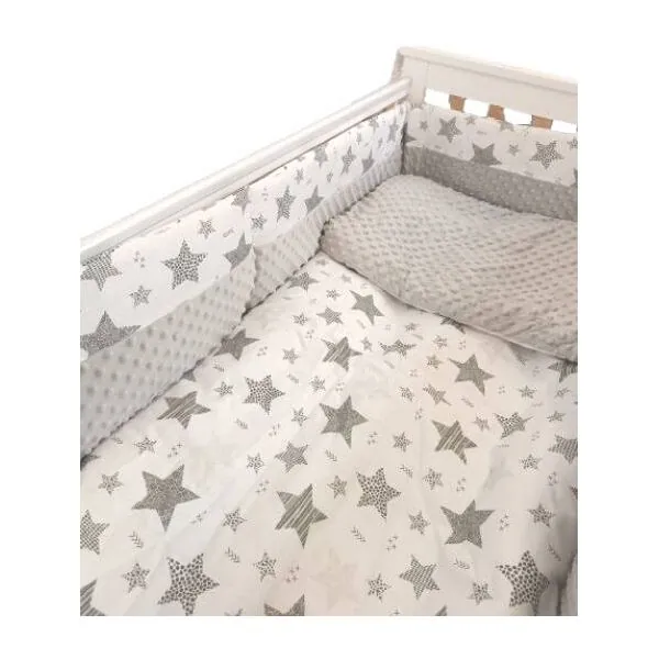 Ankras 6 daļīgs gultas veļas komplekts "Stars Minky" Pelēks