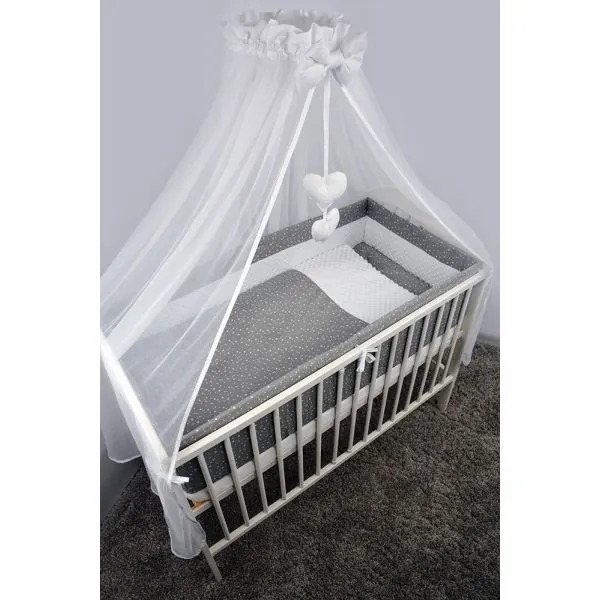 Ankras 6 dalių patalynės komplektas "Žvaigždutės Minky" Pilka