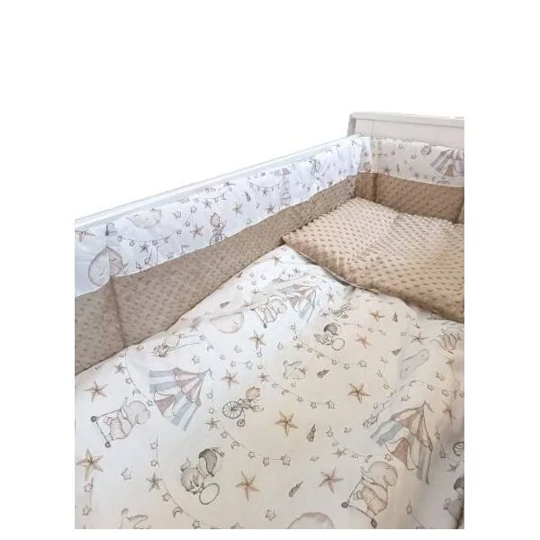 Ankras 6 dalių patalynės komplektas "Cirkas Minky" Smėlinė