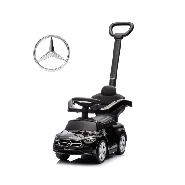 Milly Mally bīdāms auto ar stumšanas rokturi MERCEDES C-Class Deluxe, Melns