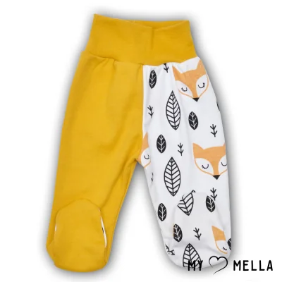 Bikses ar pēdiņām zīdaiņiem "Lapsa", sinepju krāsā, 56, 62 cm.