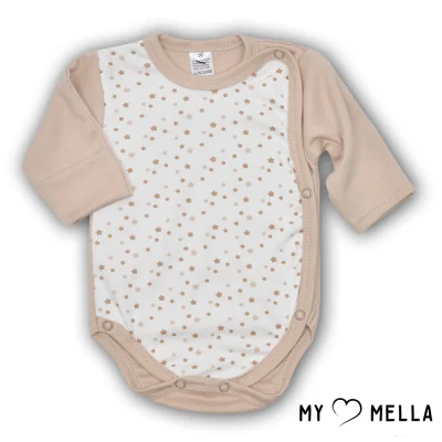 Zvaigžņu raksta ietinamais bodijs, brūngans, 56, 62 cm.