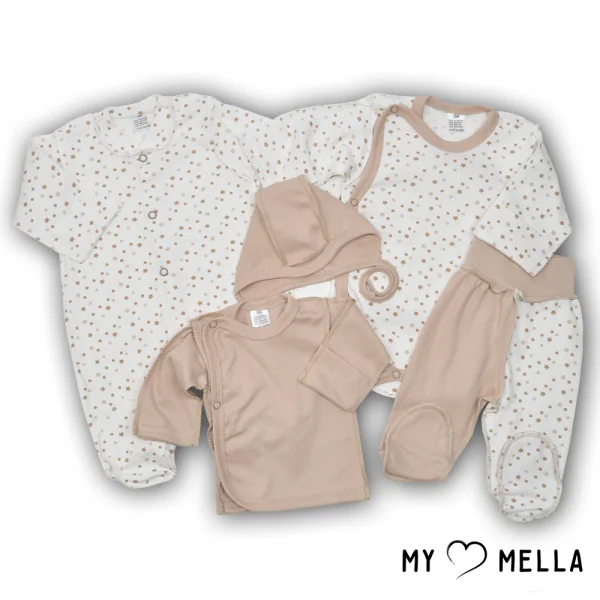 Jaundzimušā komplekts piecu daļu "Stars", brūngans, 56-62cm.