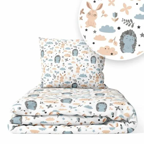 Ankras 6 daļu gultas veļas komplekts "Zaķis" Zils
