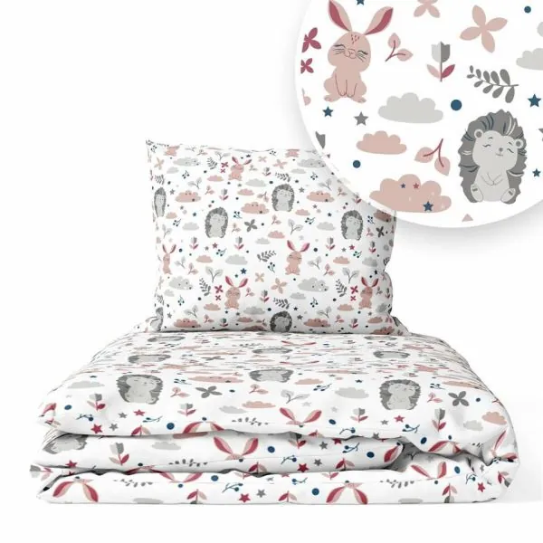 Ankras 6 dalių patalynės komplektas "Zuikis" Rožinė