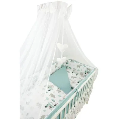 Ankras 6 daļu gultas veļas komplekts "Zoo", Zaļa