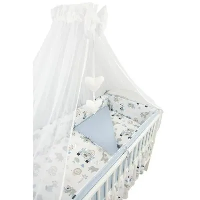 Ankras 6 dalių patalynės komplektas "Zoo", Mėlyna