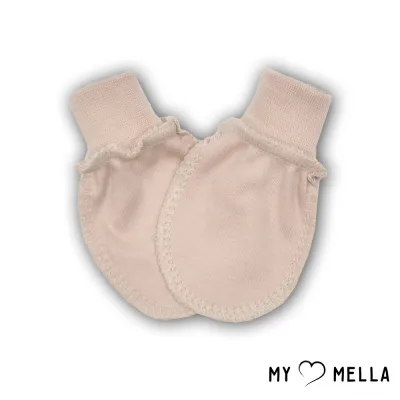 Jaundzimušā cimdiņi ar izgrieztām šuvēm, Balināta kakao