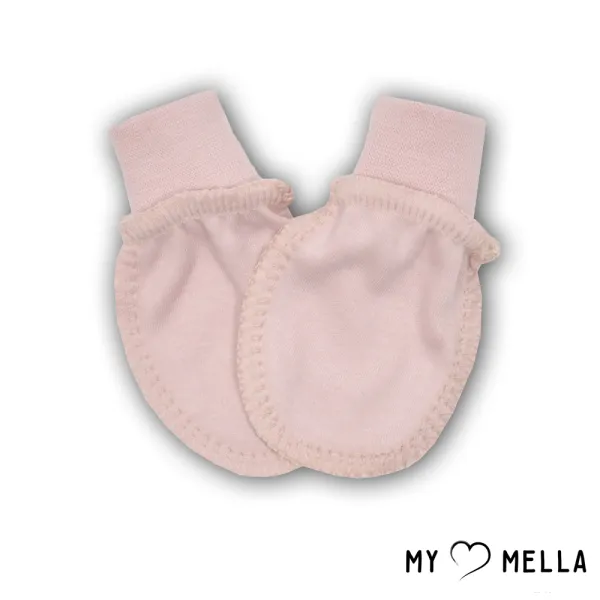 Naujagimio pirštinytės išvirkščiomis siūlėmis, Rožinė