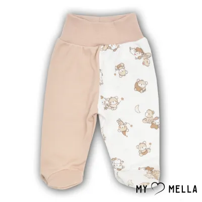 Bikses ar pēdiņām zīdaiņiem "Dzīvnieki", brūnganas, 56, 62cm.