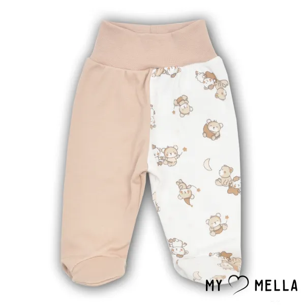 Bikses ar pēdiņām zīdaiņiem "Dzīvnieciņi", brūnganas, 56, 62cm.