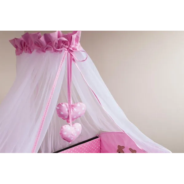 Ankras tiulinė lovytės užuolaida/baldakimas Rabbit, Rožinė