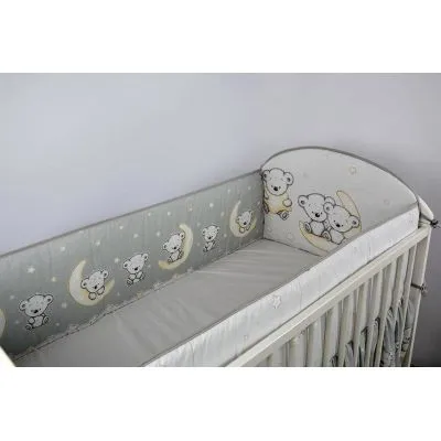 Ankras 360 cm. aizsargmaliņa gultiņai Leon, Pelēks