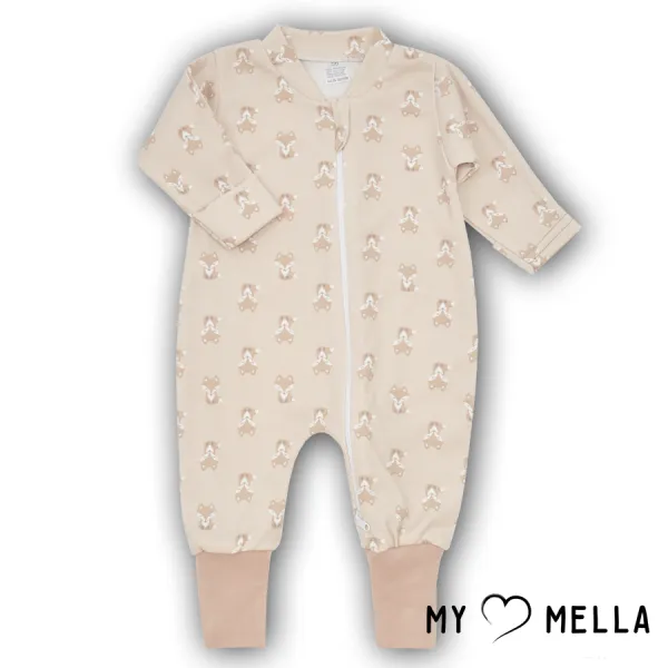 Kombinezonas su užtrauktuku Fox, 56-62 cm., Rusva