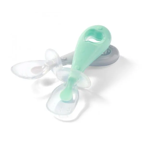 Babyono silikona karotītes 2 gab. pelēks/mintajains